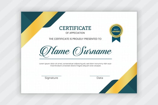 certificate of appreciation design template vector