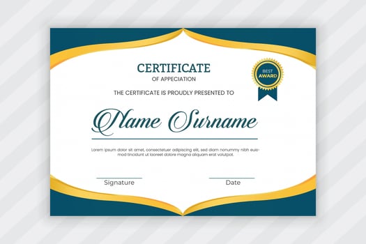 certificate of appreciation design template vector