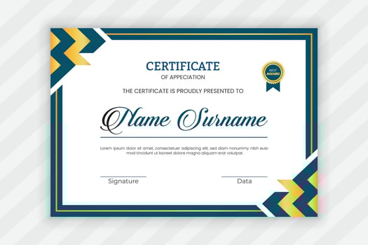 certificate of appreciation design template vector