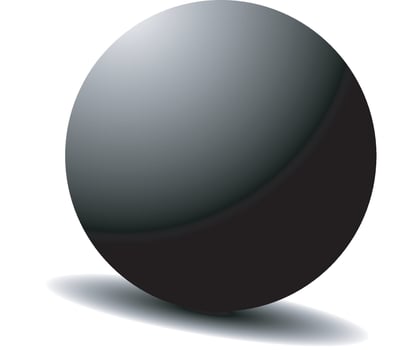 falling black ball simple illustration vector