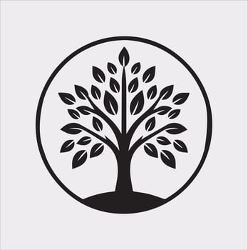 tree logo silhouette on white background vector
