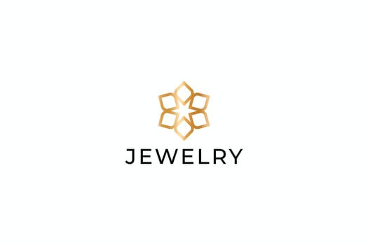 Jewelry Premium Gold Abstract Logo Geometric Floral Symbol for Business Industry Woman Art vector