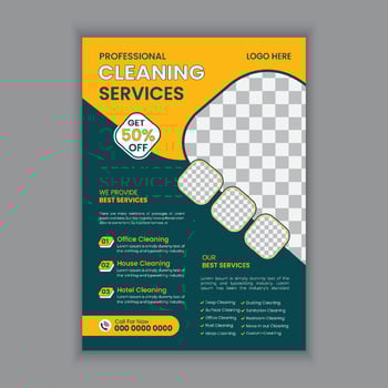 Cleaning service flyer creative modern editable print ready template vector