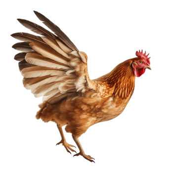 Flying hen on transparent background png
