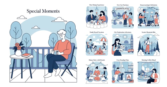 Special Moments. Flat Illustration vector