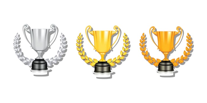 Winner gold award design and illustration. vector