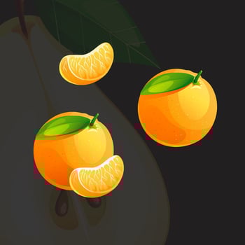 Orange Juicy Bright Fresh Ripe Tangerine vector
