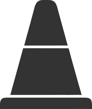 traffic cone black fill icon vector