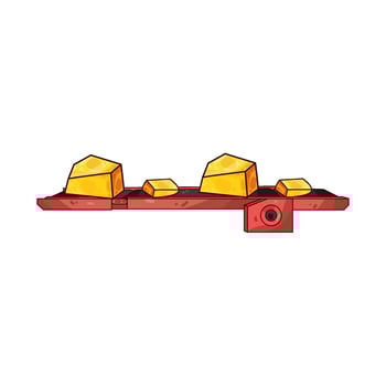 Illustration of gold on the conveyor vector