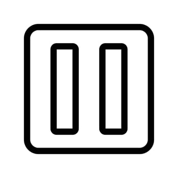 pause icon linear logo mark in black and white vector