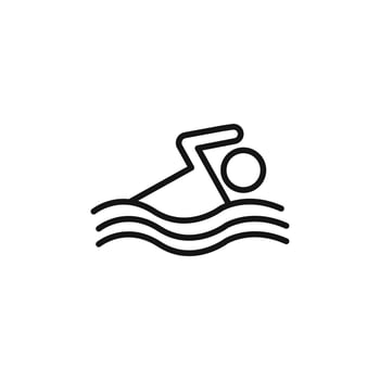 swimming icon outline collection in black vector