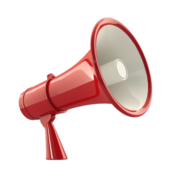 a colorful megaphone on a transparent background png