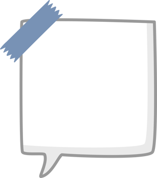 black and white color speech bubble balloon with tape, icon sticker memo keyword planner text box banner png