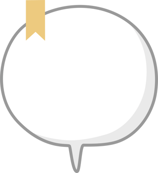black and white color speech bubble balloon with bookmark ribbon, icon sticker memo keyword planner text box banner png