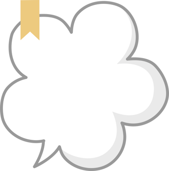 black and white color speech bubble balloon with bookmark ribbon, icon sticker memo keyword planner text box banner png