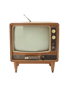 Retro TV against transparent background png