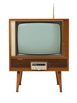 Retro TV against transparent background png