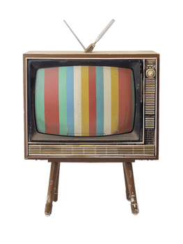 Retro TV against transparent background png