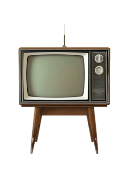 Retro TV against transparent background png