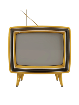 Retro TV against transparent background png