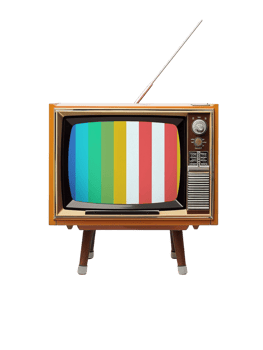 Retro TV against transparent background png