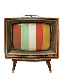Retro TV against transparent background png