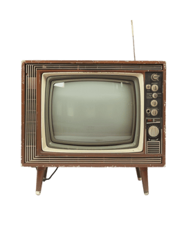 Retro TV against transparent background png
