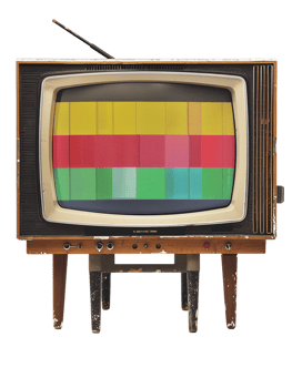 Retro TV against transparent background png