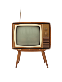 Retro TV against transparent background png