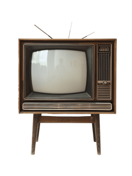 Retro TV against transparent background png