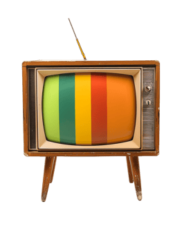 Retro TV against transparent background png