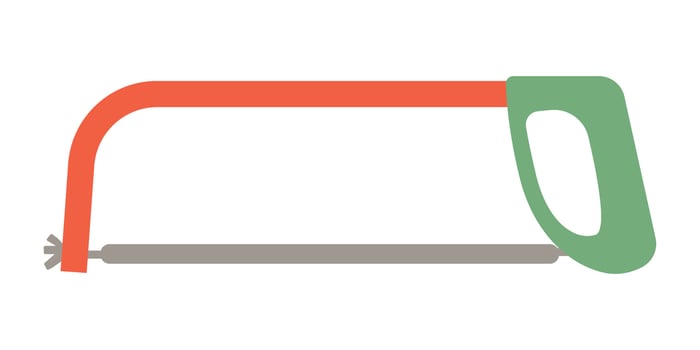 Hand saw for cutting metal. Isolated flat illustration for your design. vector