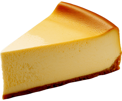 Cheesecake - A soft slice of new york cheesecake isolated illustration on a transparent background png