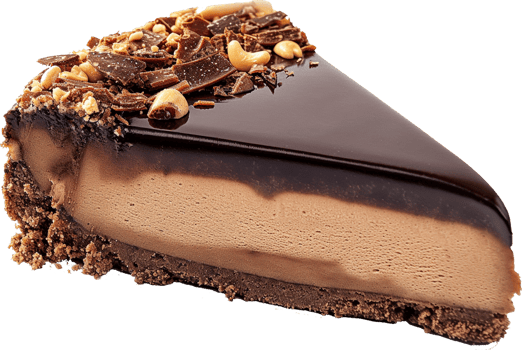 Cheesecake - Chocolate Peanut Butter Cheesecake isolated illustration on a transparent background png