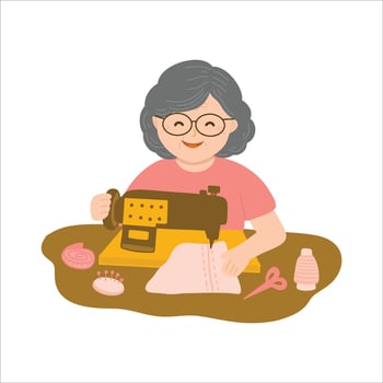 Grandparents Cartoon Style Illustration vector
