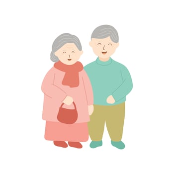 Grandparents Cartoon Style Illustration vector