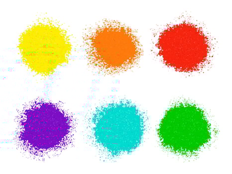 Hand drawn powder explosion textured spots vector