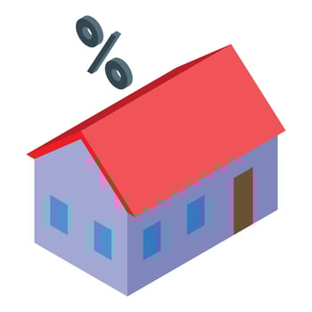 House loan showing interest rate percentage for buying property vector