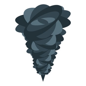 Dark funnel cloud rotating, representing natural disasters and meteorology vector