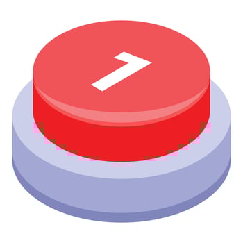 Red button showing number one ranking position vector