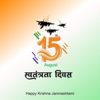 Happy Independence Day of India, wavy Indian flag, tricolour with Famous monument, background 15th August vector