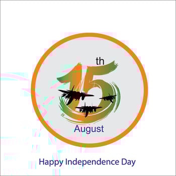 Happy Independence Day of India, wavy Indian flag, tricolour with Famous monument, background 15th August vector
