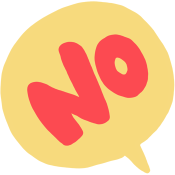 No in yellow bubble png