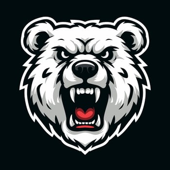 Polar bear head mascot logo template vector