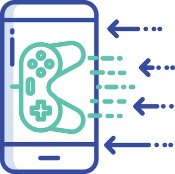 Mobile game outline color illustration vector