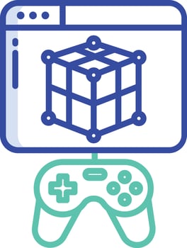 Web game outline color illustration vector