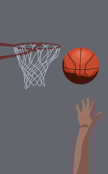 Basketball ring with ball. Basketball banner, poster template. illustration vector