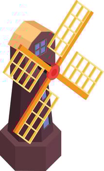 Windmill Isometric Icon vector