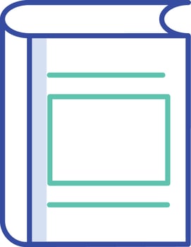 book outline color illustration vector