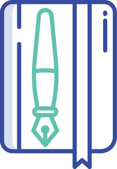 Diary outline color illustration vector